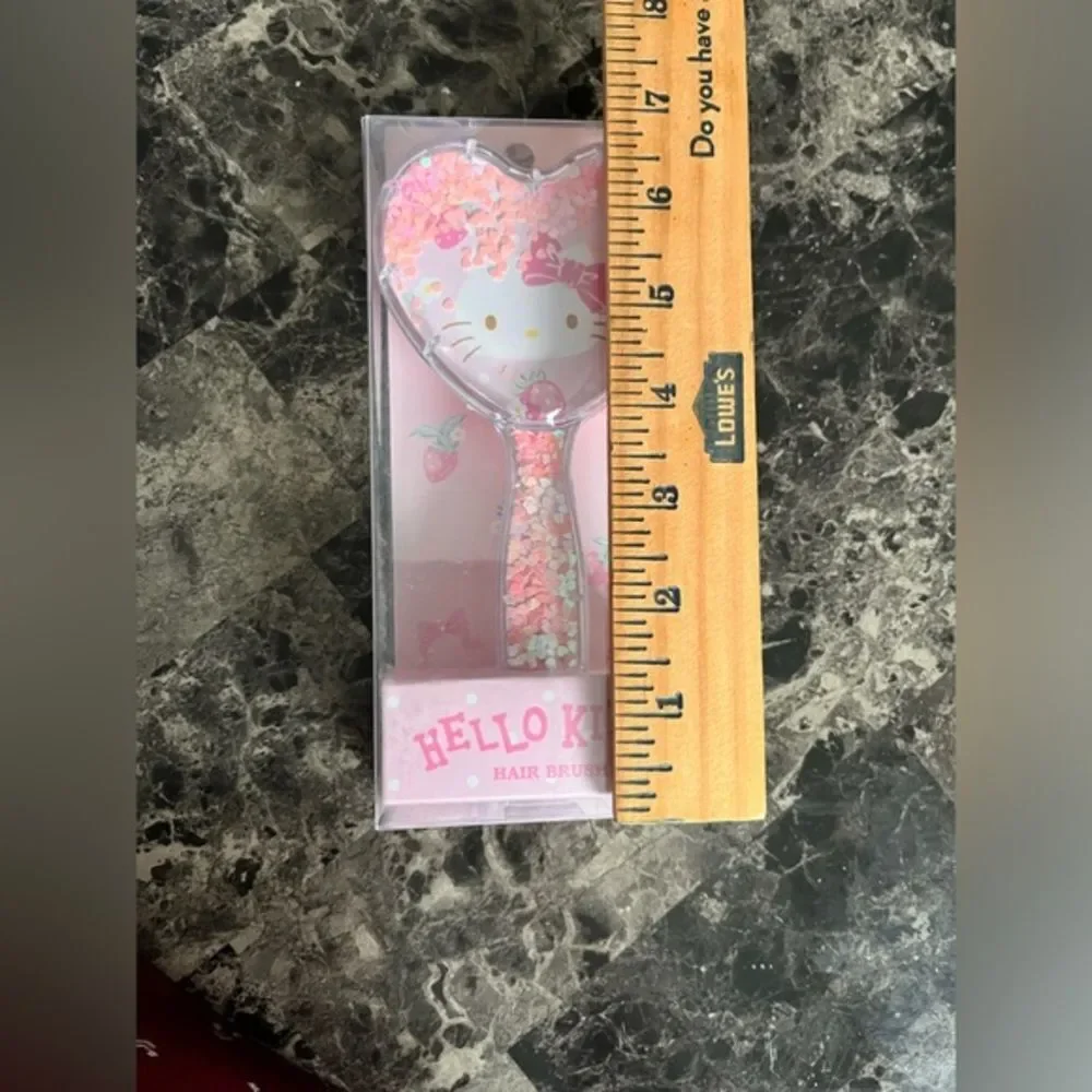 2 Sets Sanrio Hello Kitty Graphic Glitter Hair Brush Heart Shape‎